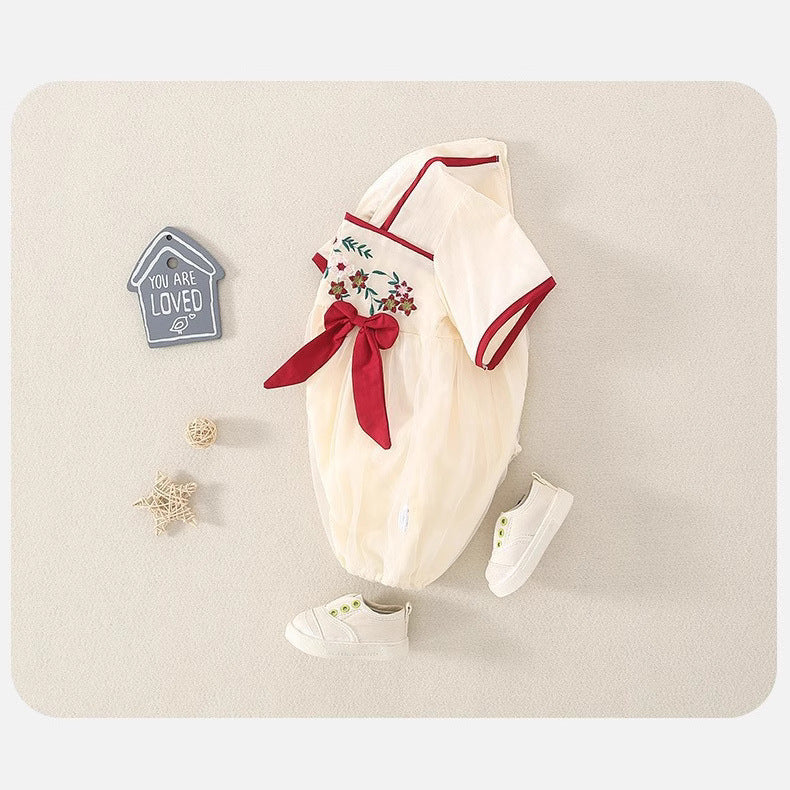 Summer Wear Thin Chinese Style Jumpsuit Western First Month Old Jumpsuit, Climbing Suit
