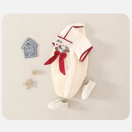 Summer Wear Thin Chinese Style Jumpsuit Western First Month Old Jumpsuit, Climbing Suit
