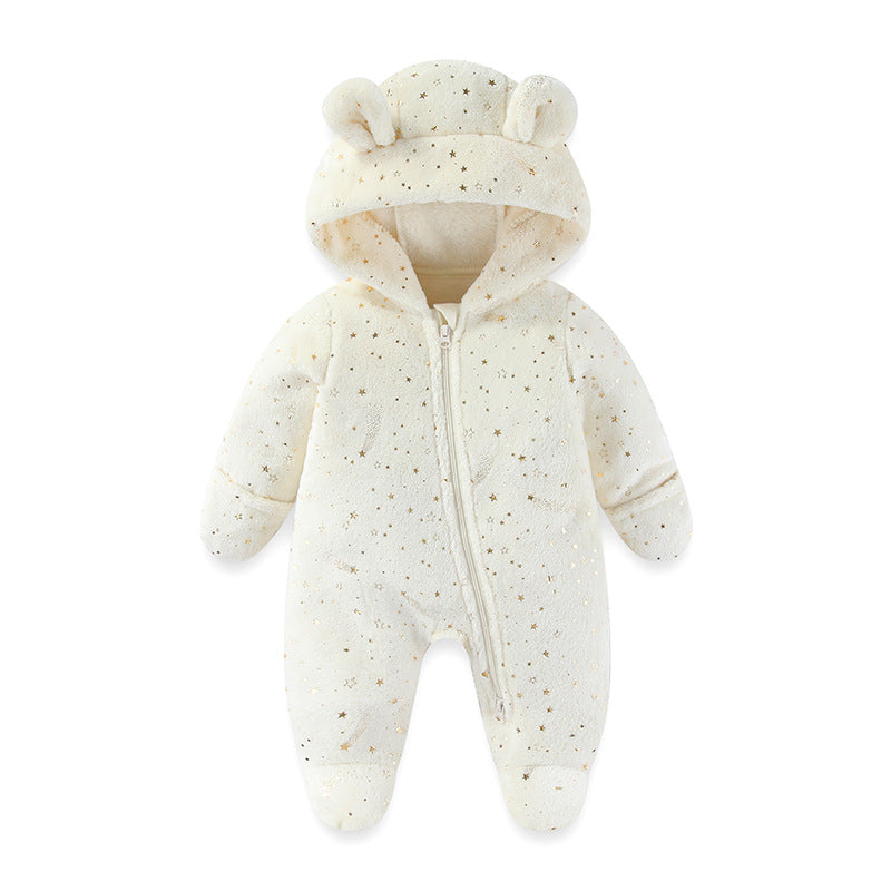 Born Rompers Thickened Fleece-lined Jumpsuit Romper Jumpsuit, Climbing Suit