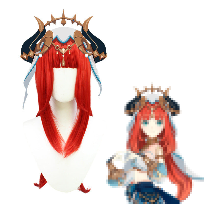 Beautiful Original God Lu Red Silicone Cos Wig