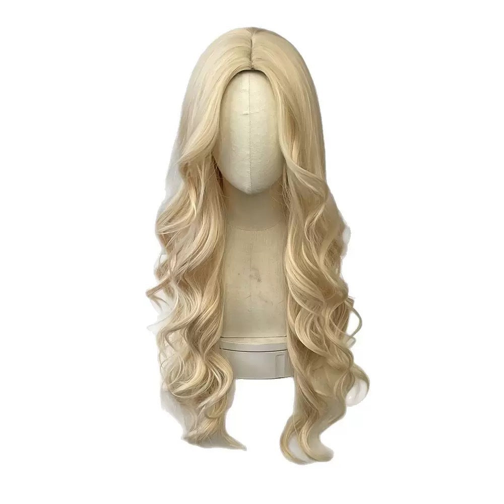 Women's Forehead Lace Natural Mid-length Hair Big Wave Small Curly Wig Long Curls