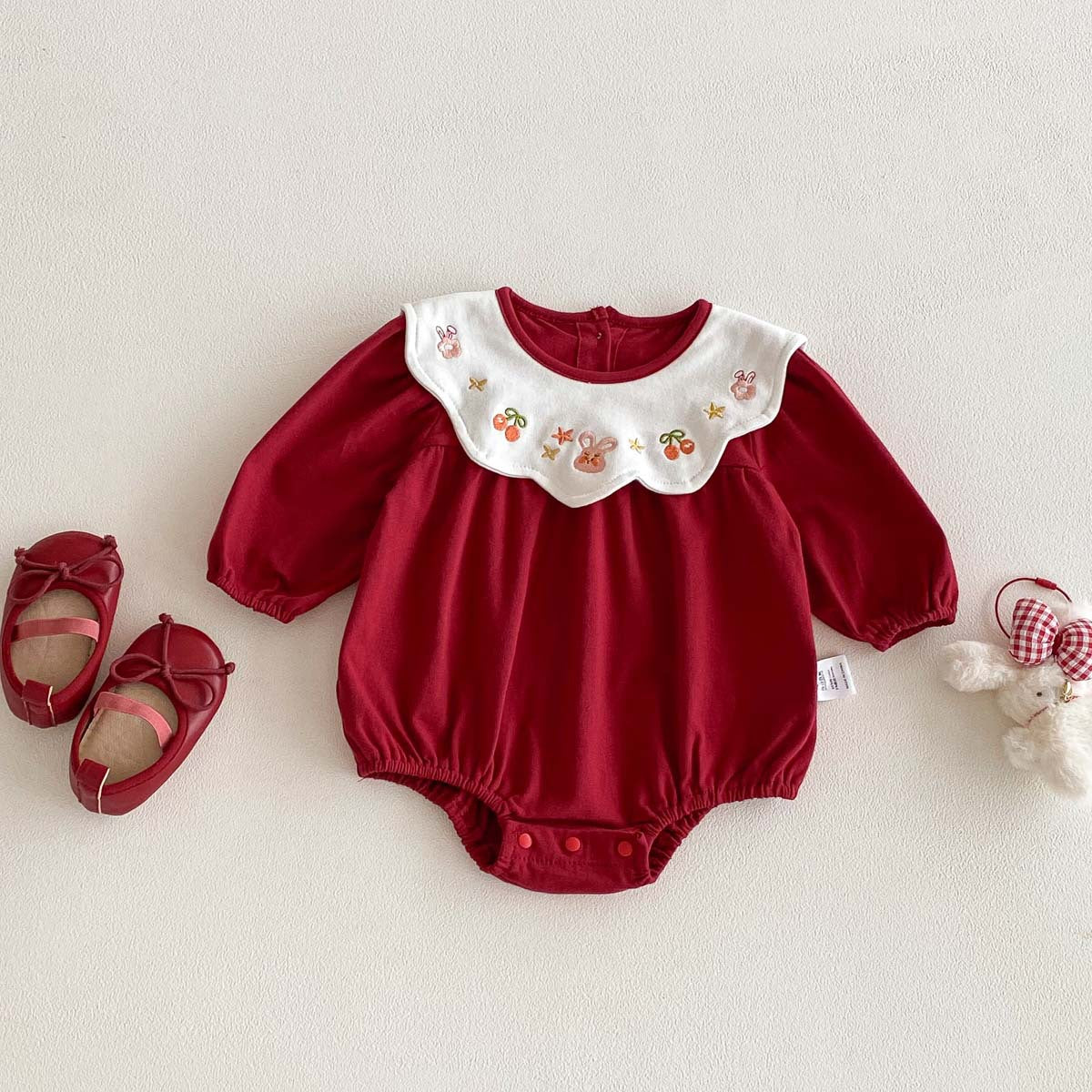 Clothes Fashionable Embroidery Doll Collar Jumpsuit Bag Jumpsuit, Climbing Suit