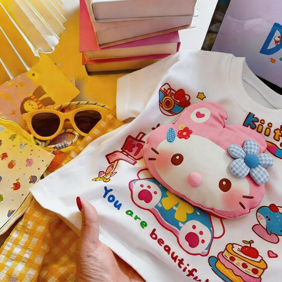 Cotton Summer Boys Short Sleeve Three-dimensional Children's T-shirt