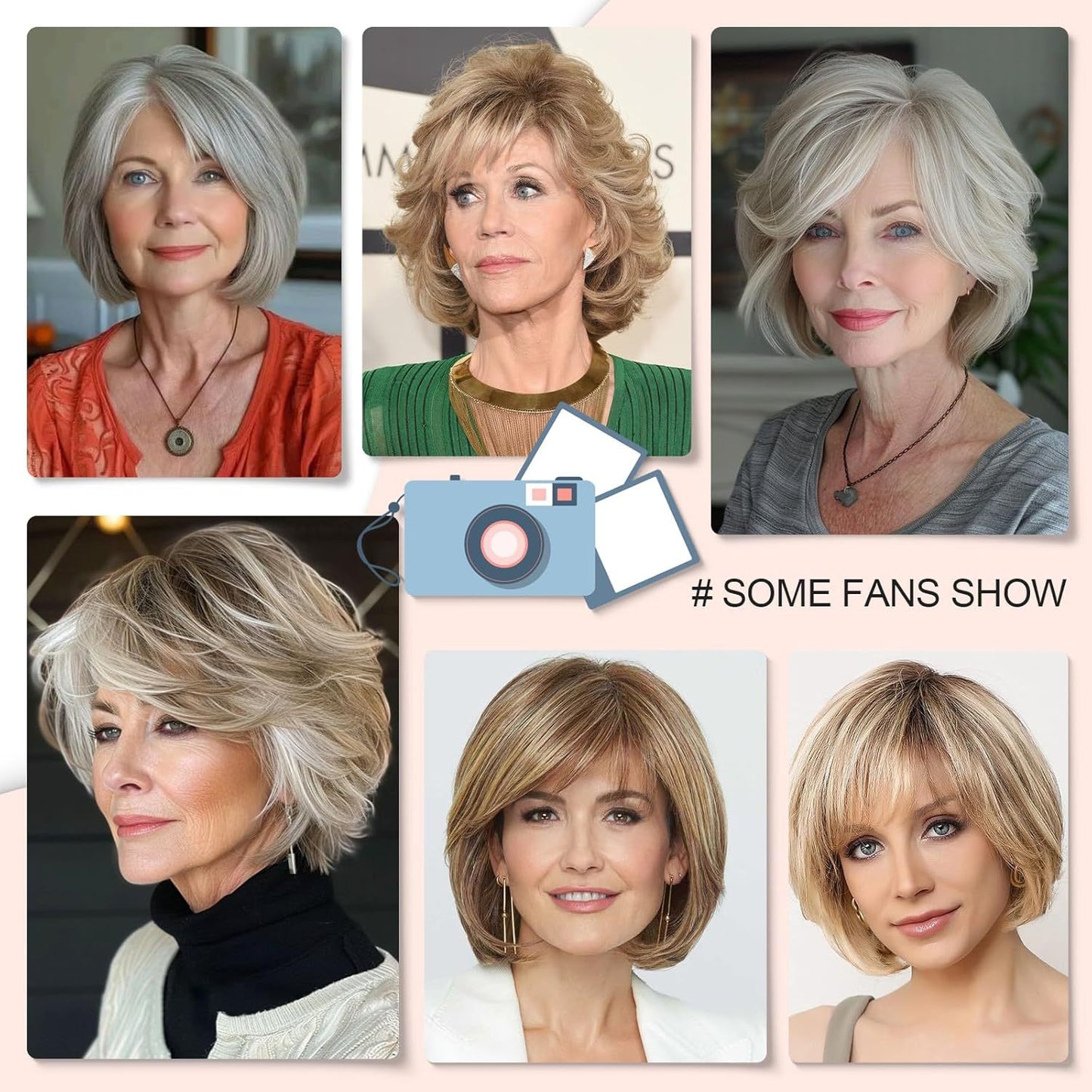 Women's Gray Fashion Synthetic Wigs Inner Buckle Wig Short Curly Hair