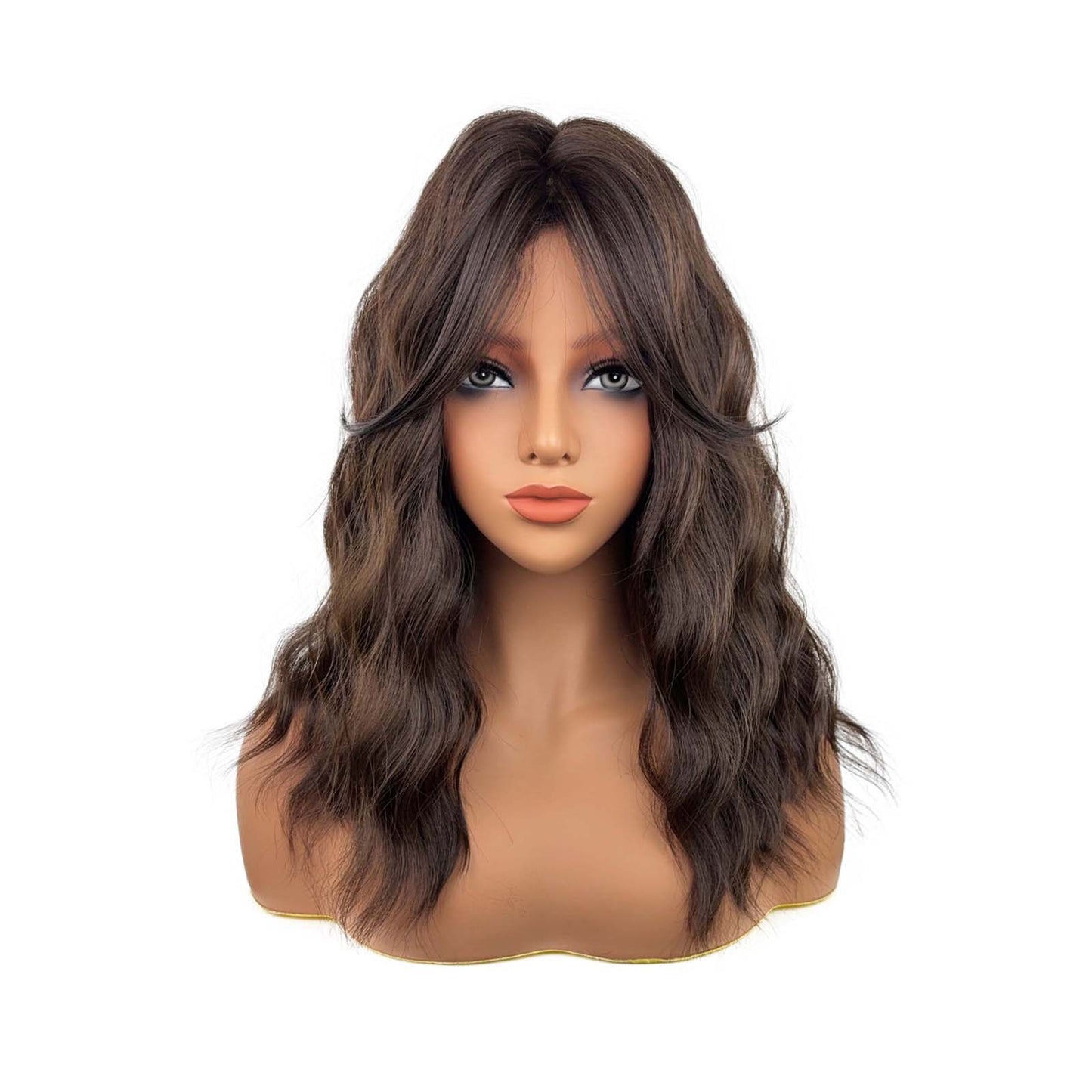 Women's Mid-length Curly Head Cover Water Ripple Mixed Wig Long Curls