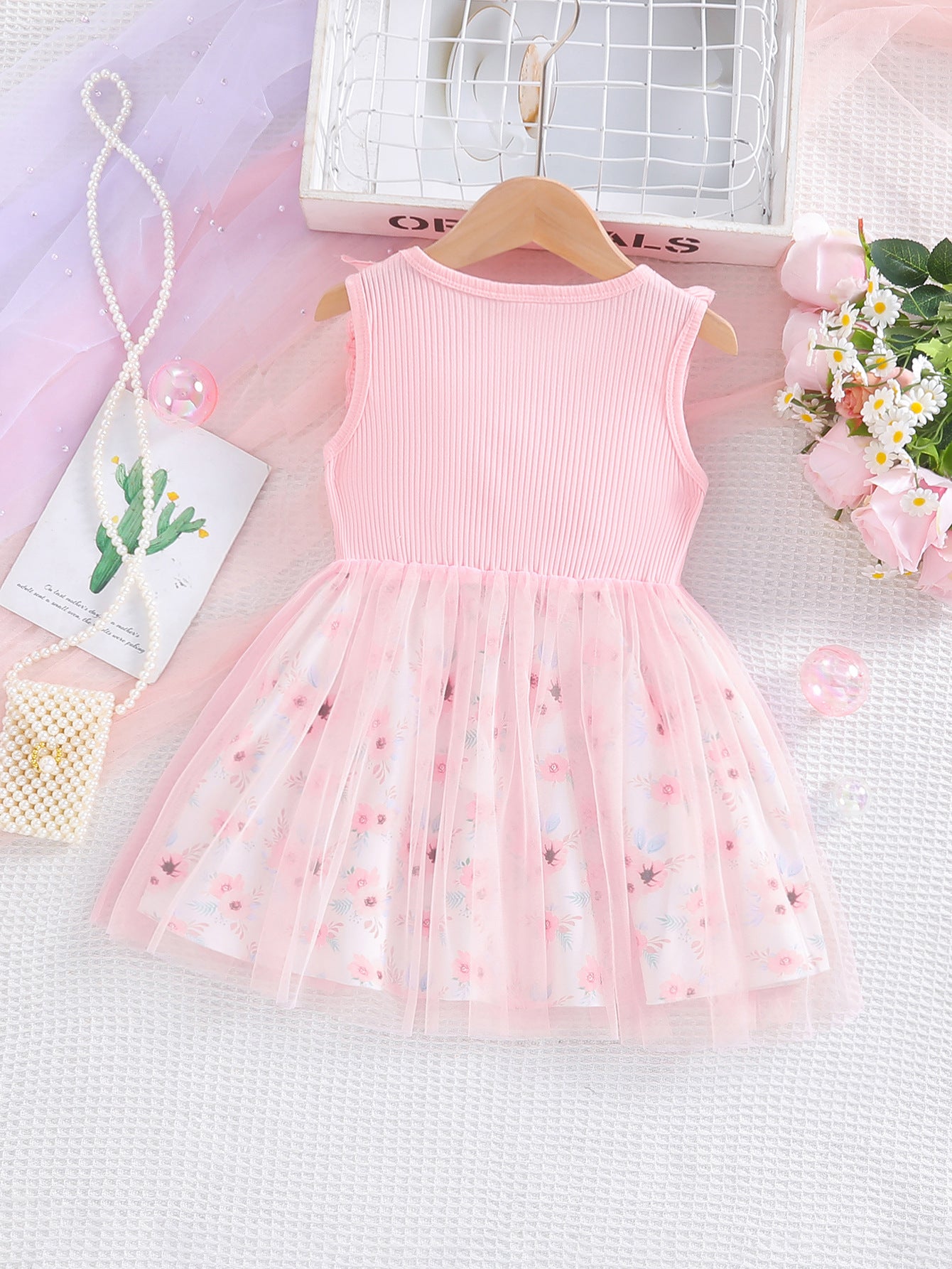 Children's Sweet Bowknot Tulle Skirt A- Line Children's Dress