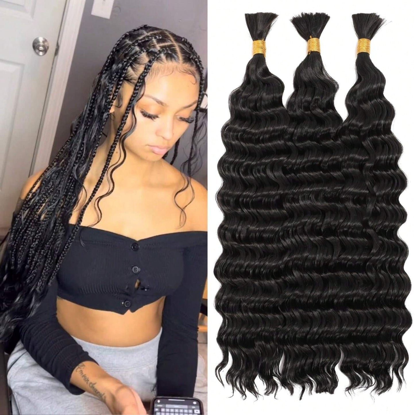 Tie-up Hair Sets Of Hairband Female Big Wave Body Weave Wig Long Curls