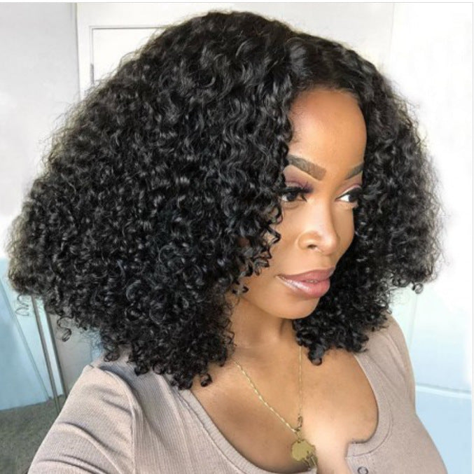 Front Lace Curly Hair Head Cover Piano Color African Small Wig Long Curls