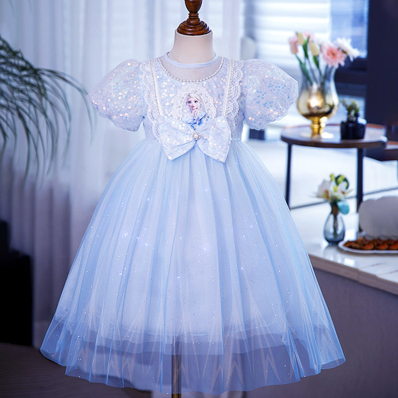 Princess Elsa Luminous Group Summer Clothes Children's Dress