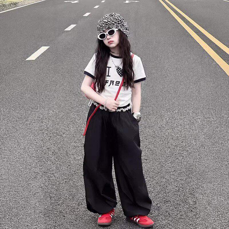 Children's Two-piece Dress Teens Short Sleeve Summer Thin Loose Casual Children's Suit