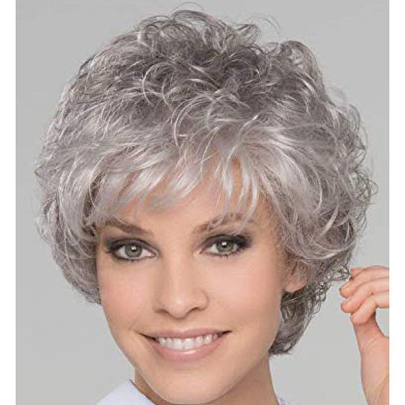 Women's Chemical Fiber High Temperature Head Cover Wig Short Curly Hair