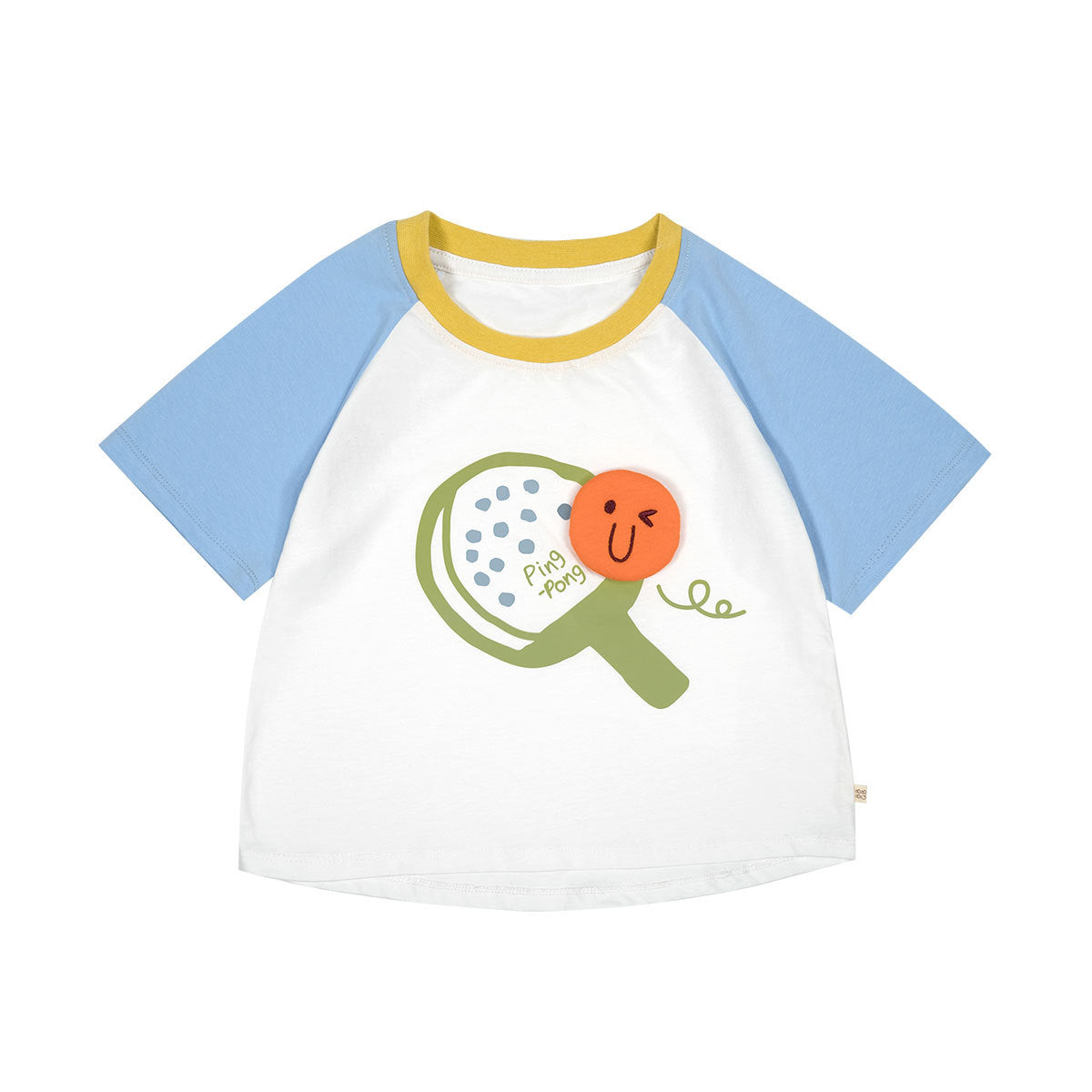 Children's Cotton Top Summer Thin Antibacterial Round Neck Contrast Color Half Children's T-shirt