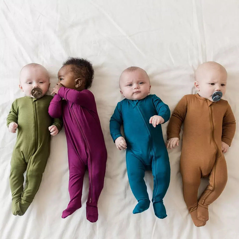 Bamboo Fiber Clothes For Babies Long-sleeved Jumpsuit Born Jumpsuit, Climbing Suit