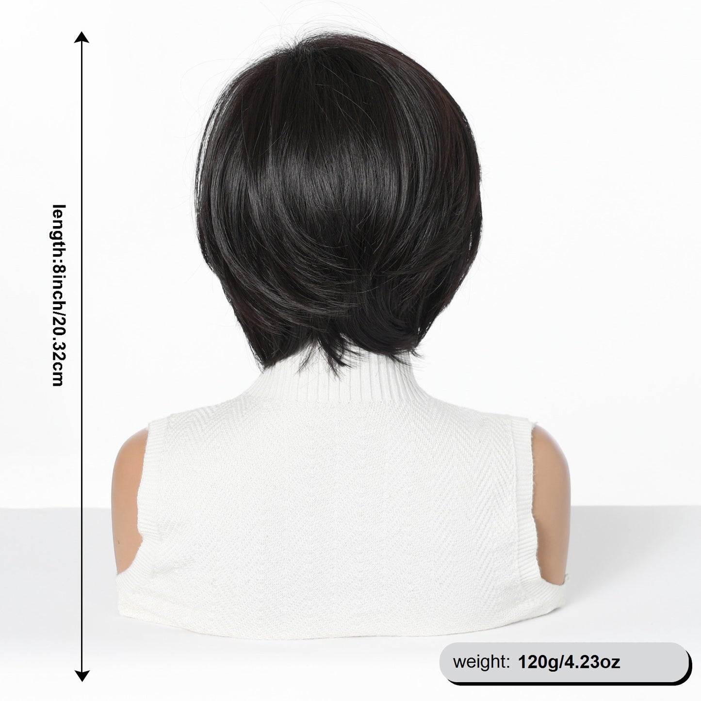 Women's Natural Realistic Fiber Simple Younger Fashion Small Wig Short Straight Hair