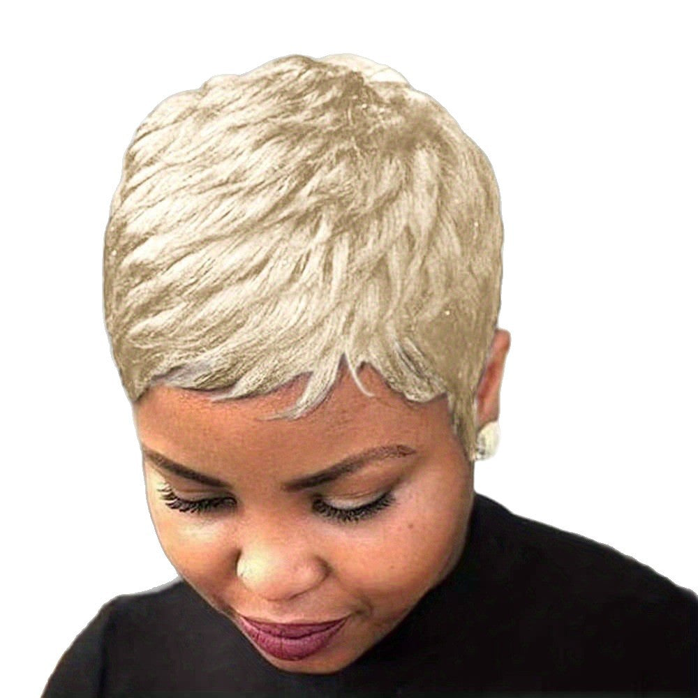Creative Ultra African Mechanism Chemical Fiber Wig Short Straight Hair