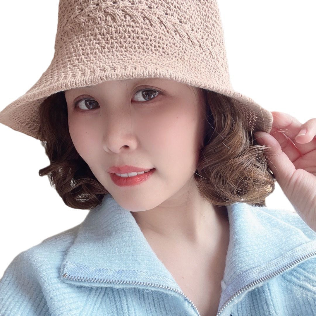 Hat One Female Fashion Breathable Bucket Small Realistic Roll Wig Short Curly Hair