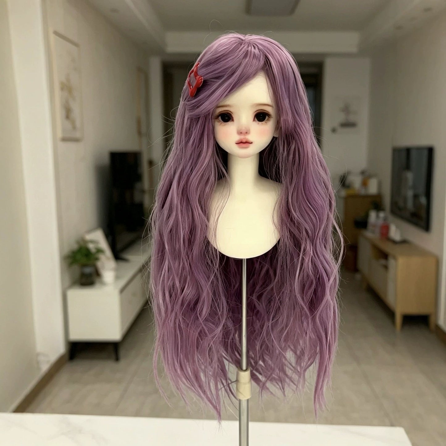 Doll Mid-length Curly Wave Water Ripple Points Chemical Wig Long Curls