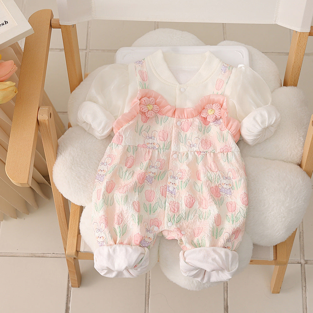 Autumn Jumpsuit Clothing Born Clothes Long Sleeve Tulip Early Jumpsuit, Climbing Suit