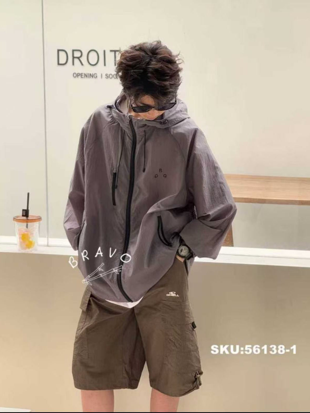 Man Printed Green Little Summer Lightweight Thin Coat No Children's T-shirt
