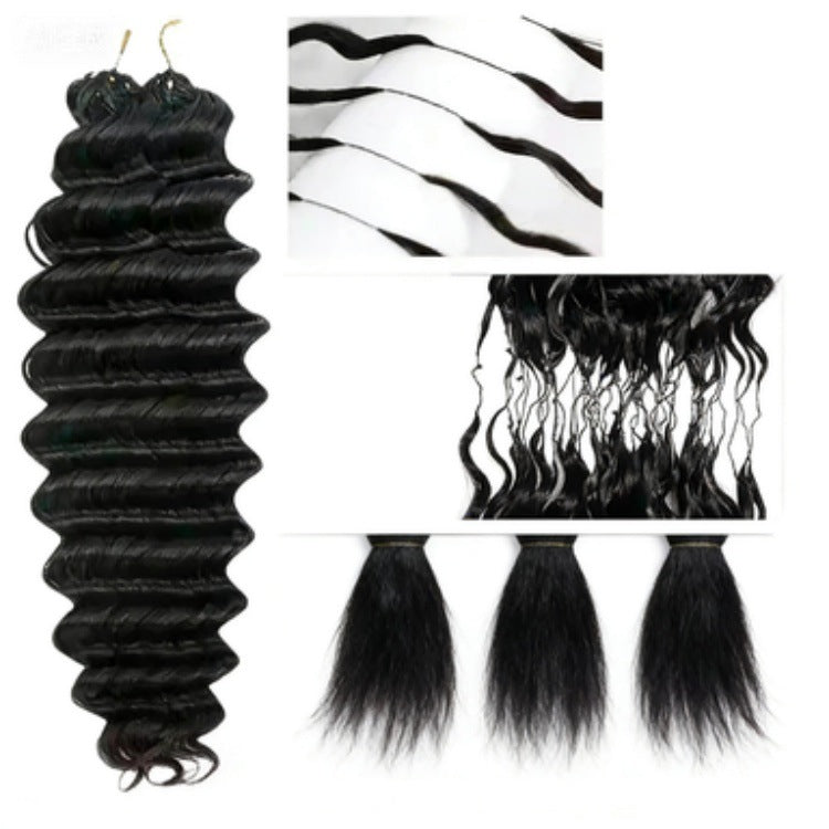 Crochet Hair Feather Extension Real Person Wig