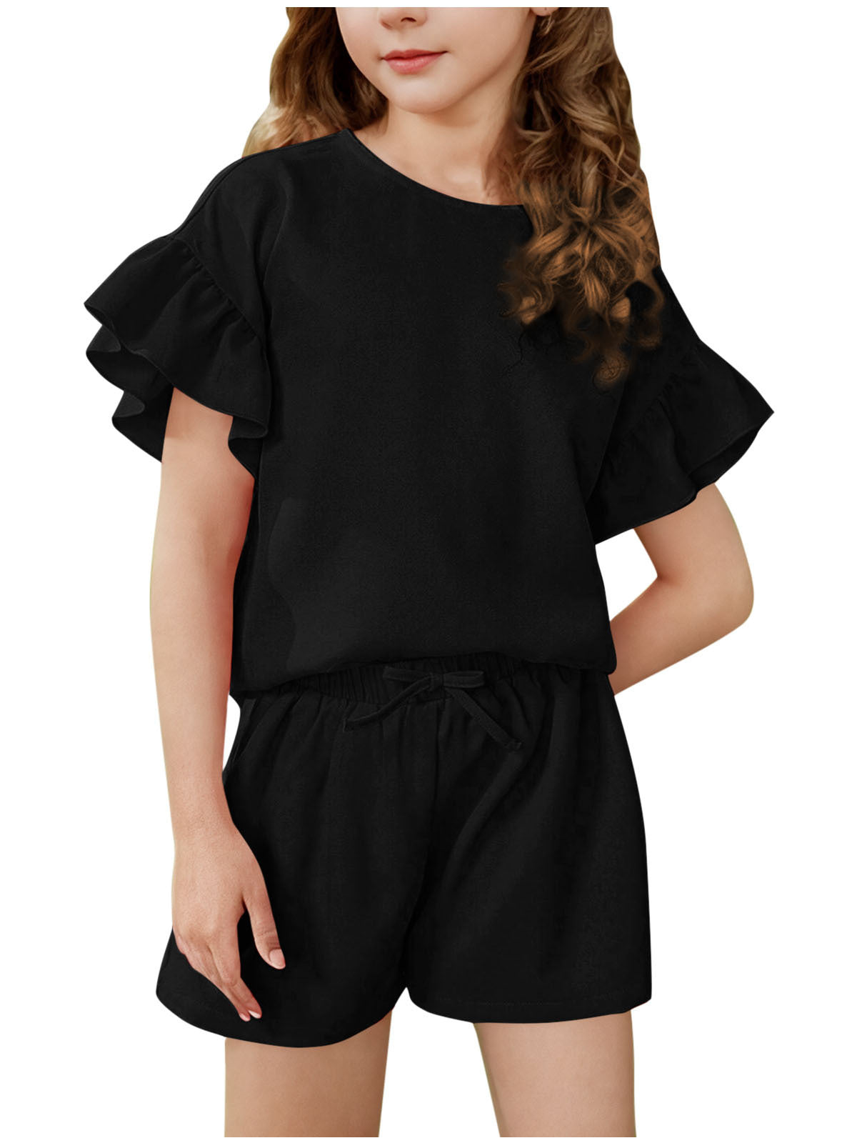 Summer Thin Solid Color Casual Sports Children's Suit