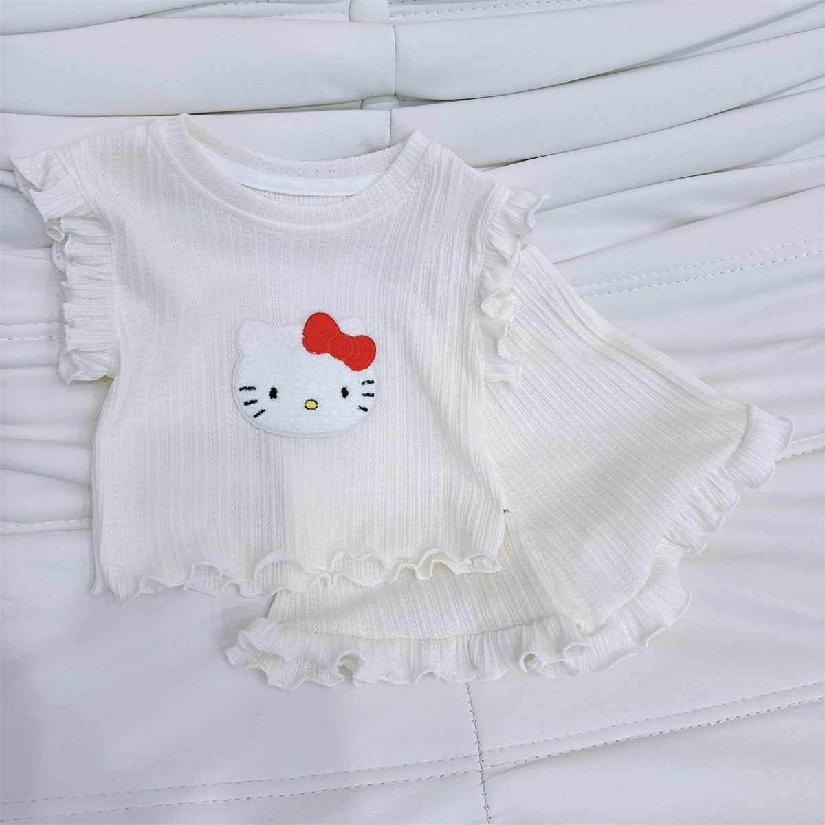 Summer Korean Cute Cat Short Sleeve Pants Children's Suit