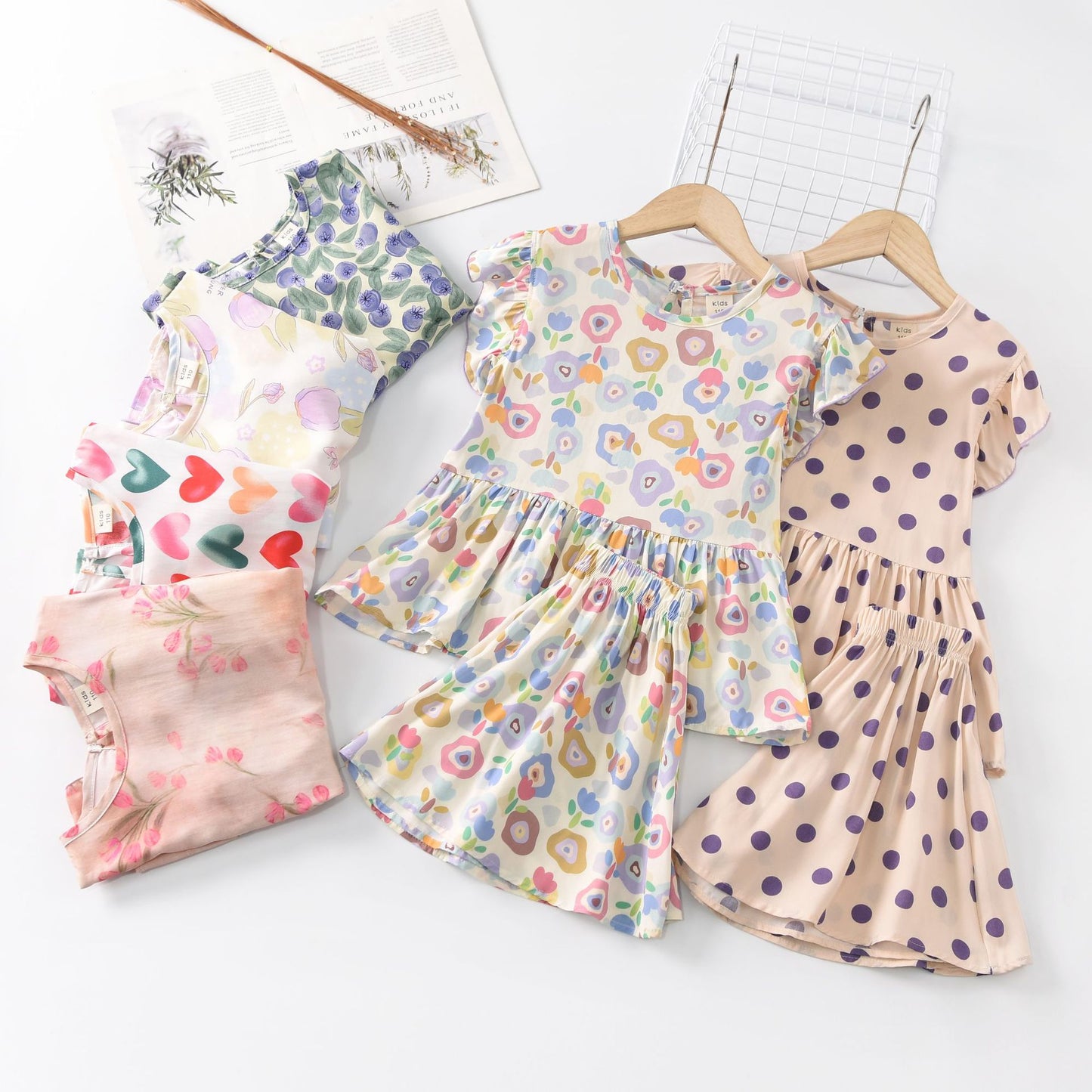 Children's Cool Summer Vest Shorts Poplin Pajamas Artificial Cotton Children's Suit