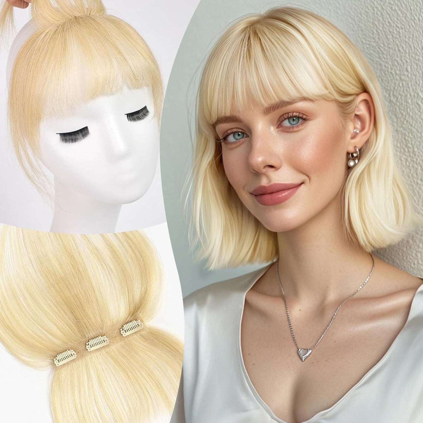 Bangs Convenient Cover Gray Light Air Real Hair Wig