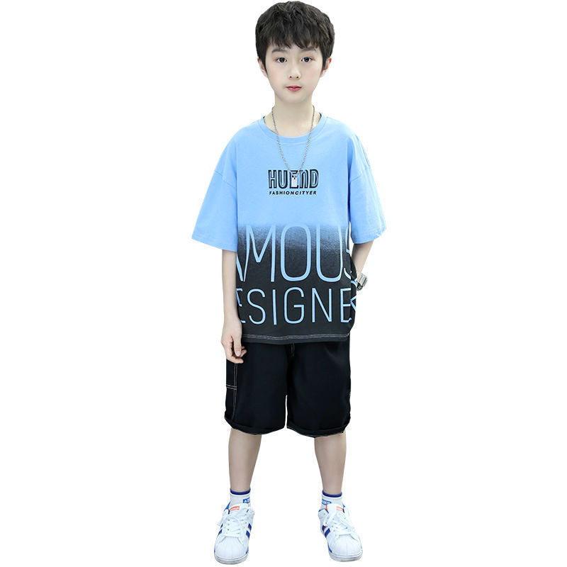 Children's Summer Set Trendy Handsome Fashionable Clothing Short-sleeved Children's Suit