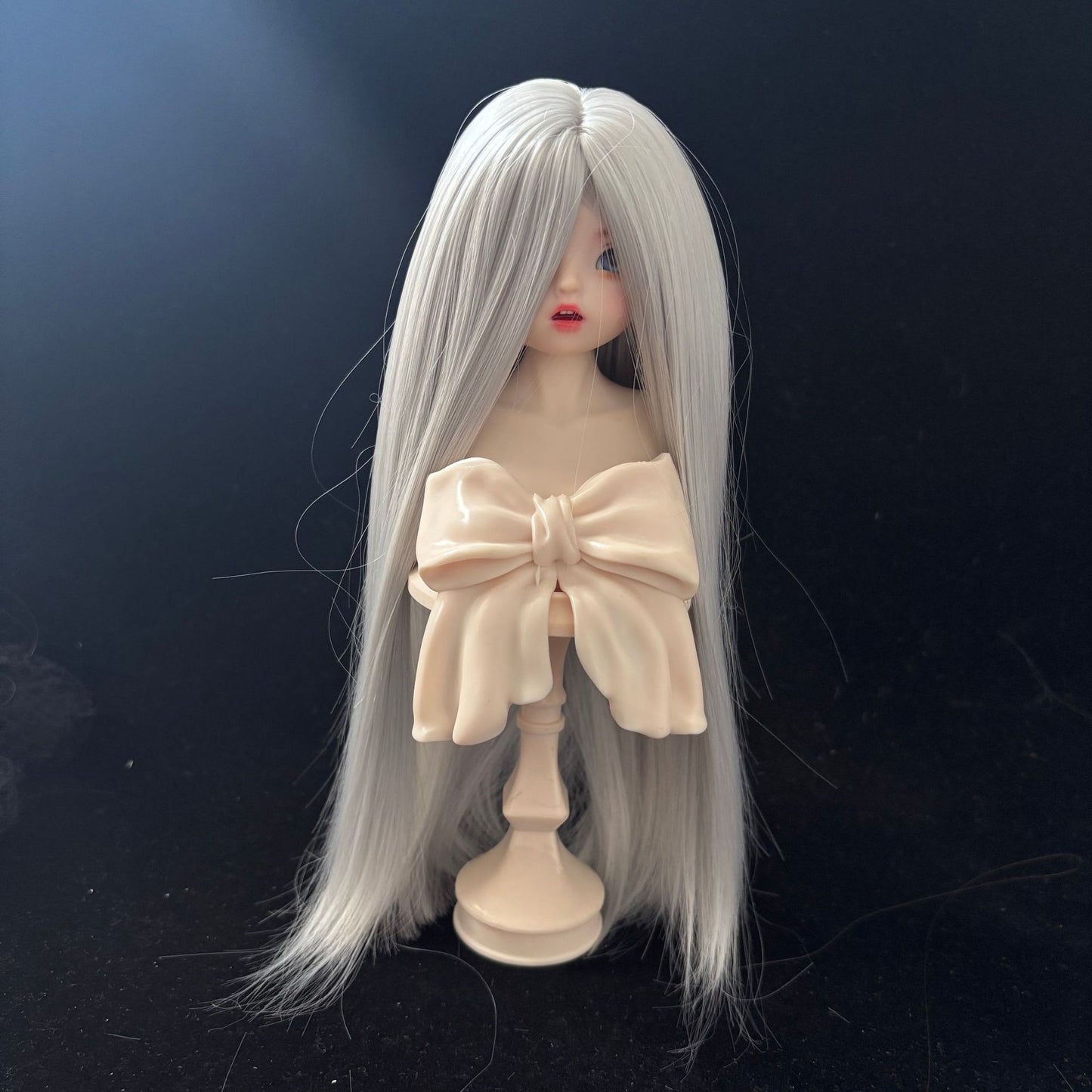 Points Soft Silk Long Bangs Straight Hair Cover Blank Cos Wig