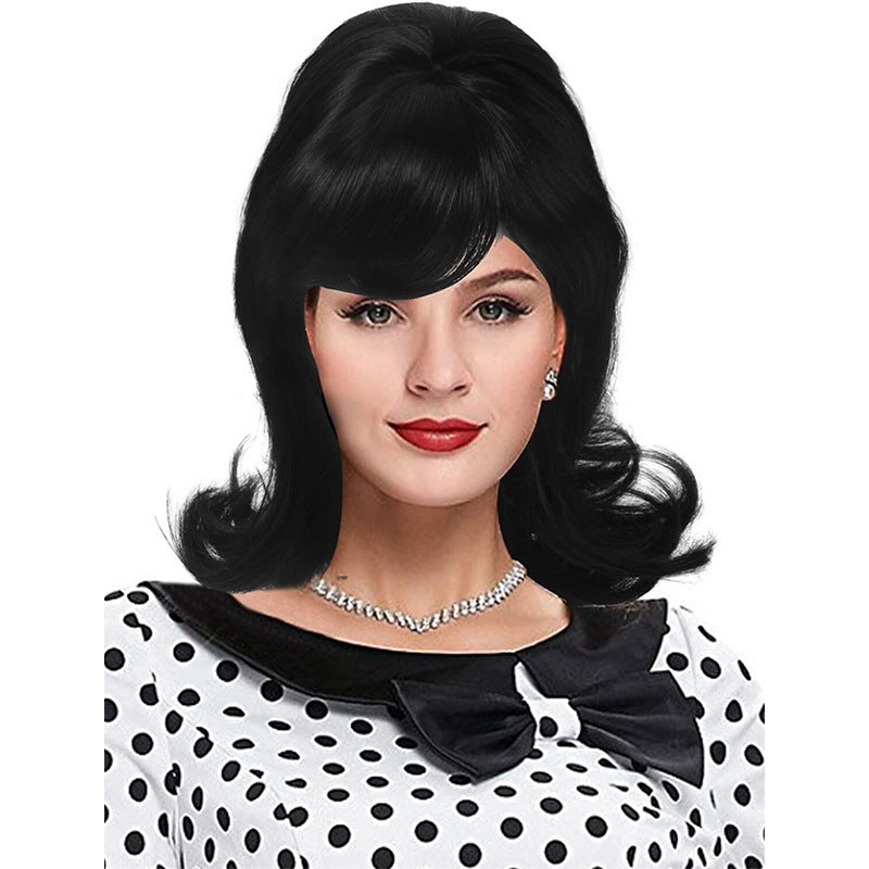 Vintage Brown Generation With Bangs Synthetic Hair Suitable For Ladies Cos Wig
