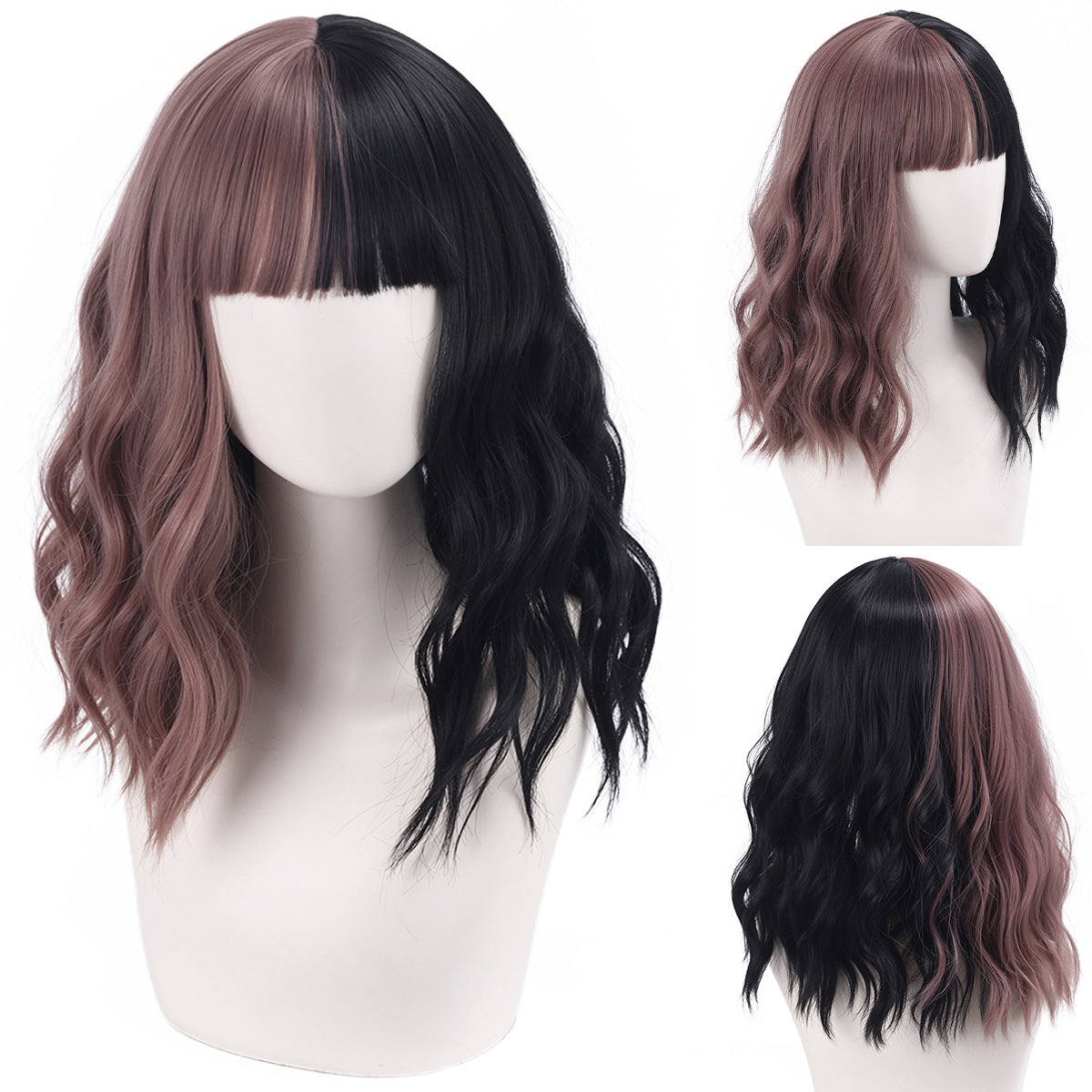 Versatile Comfortable Fringe Festival Water Ripple Wig Short Curly Hair