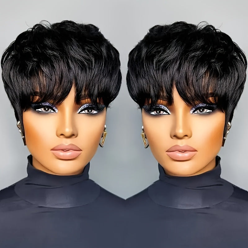 Fashion Female African Fluffy Head Cover Chemical Fiber Wig Short Curly Hair