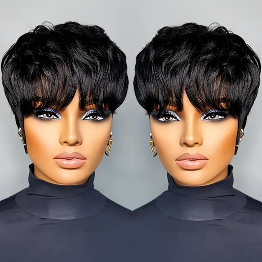 Fashion Female African Fluffy Head Cover Chemical Fiber Wig Short Curly Hair