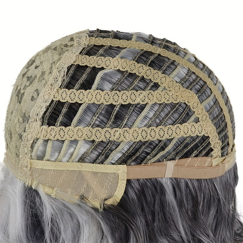 Women's Sier Gray With Bangs Fashion Hairstyle Bob Role Wig Short Curly Hair