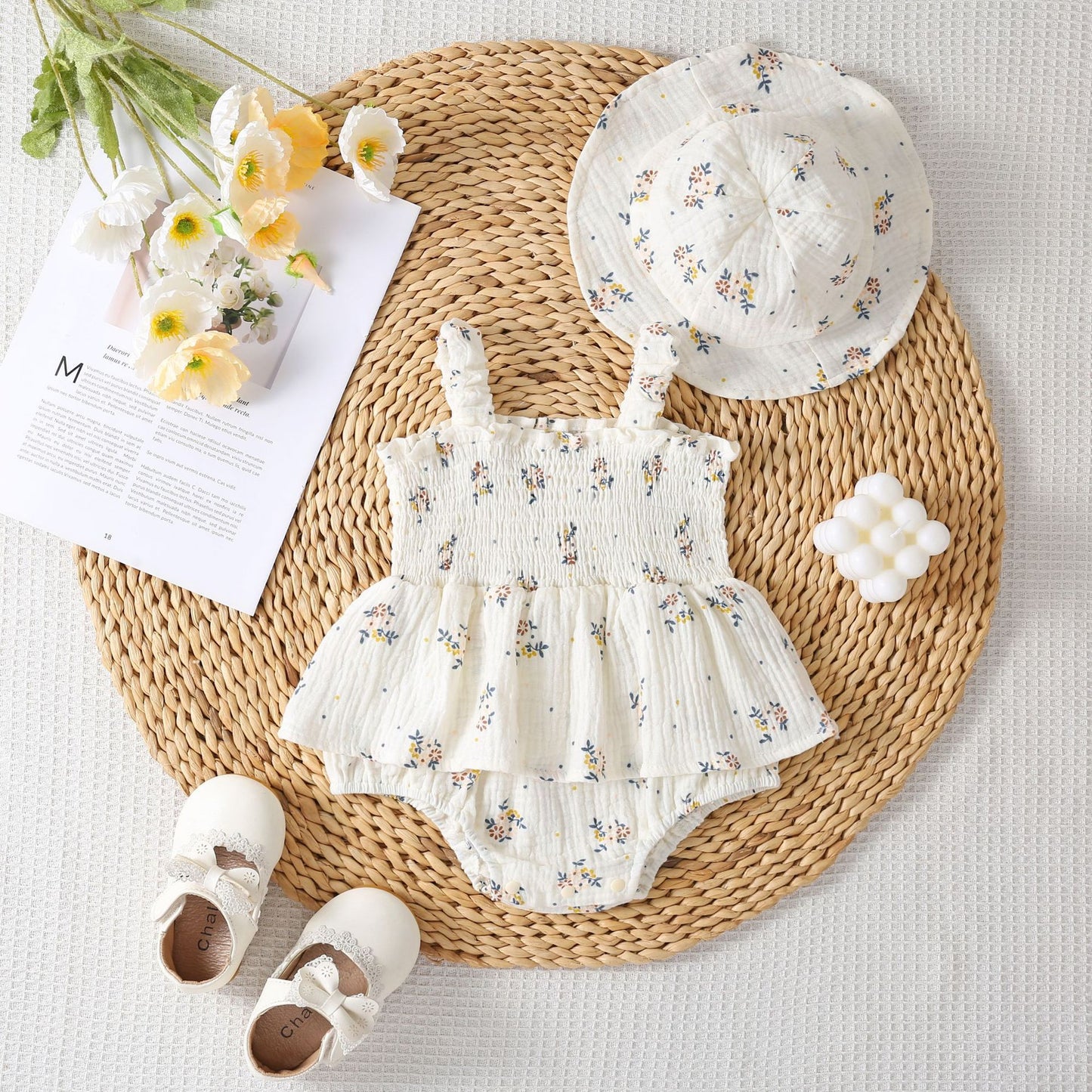 Summer Romper Sweet Floral Sling Sleeveless Cute Triangle Rompers Free Jumpsuit, Climbing Suit