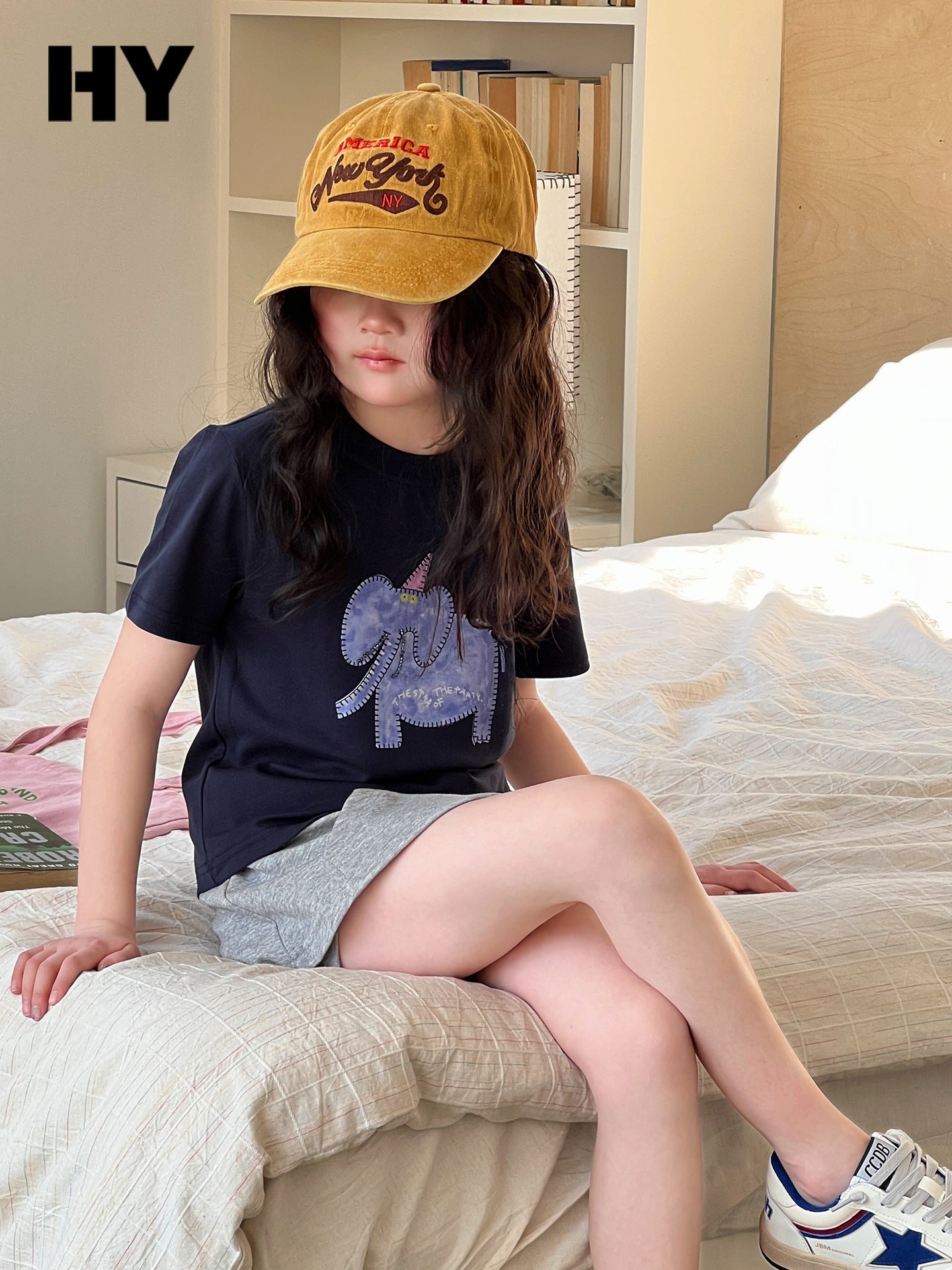 Children's Clothing Short-sleeved Bottoming Shirt Cartoon Print Middle Children's T-shirt