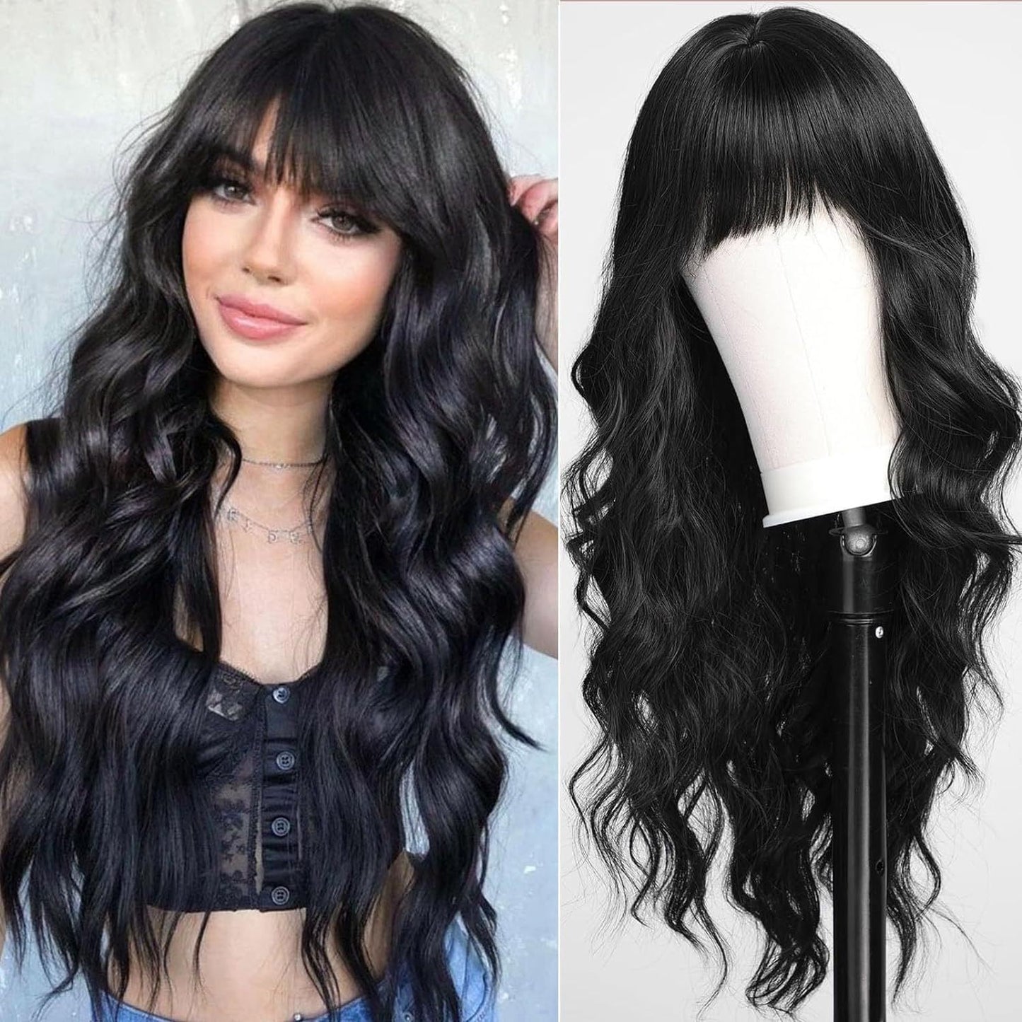Women's Lace Medium Small Highlight Long Synthetic Wig Short Curly Hair