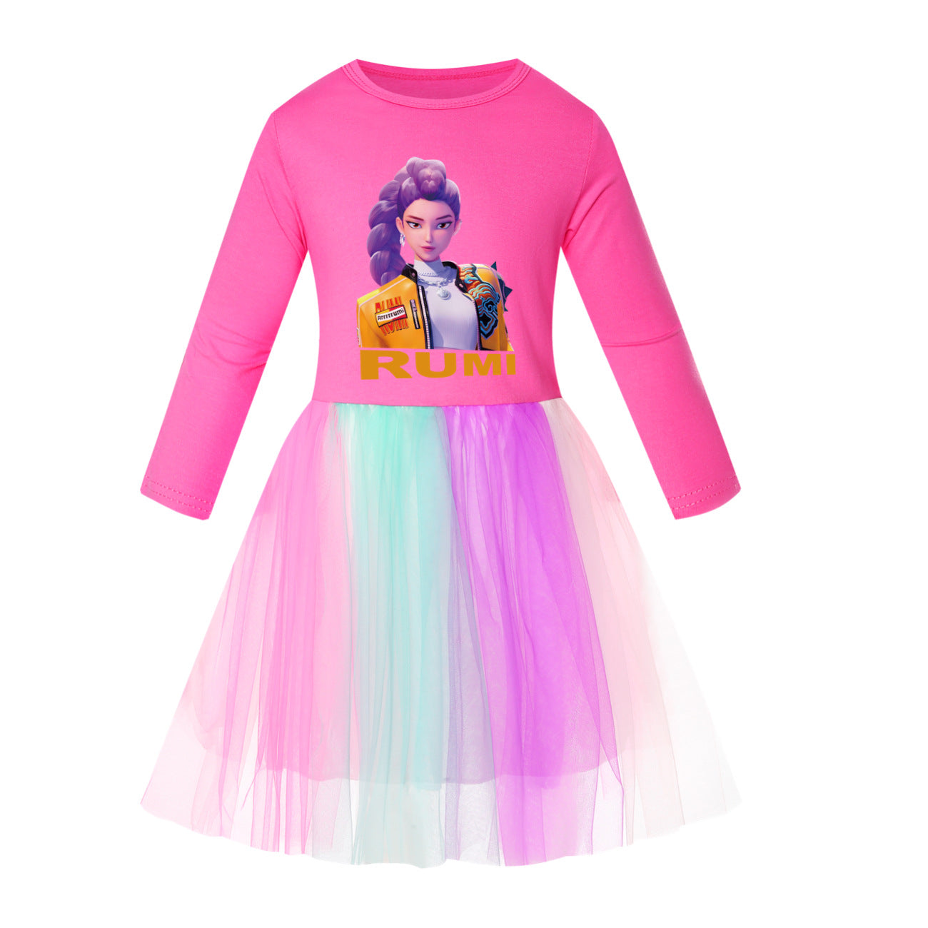 Star Rainbow Lace Summer Big Swing Children's Dress