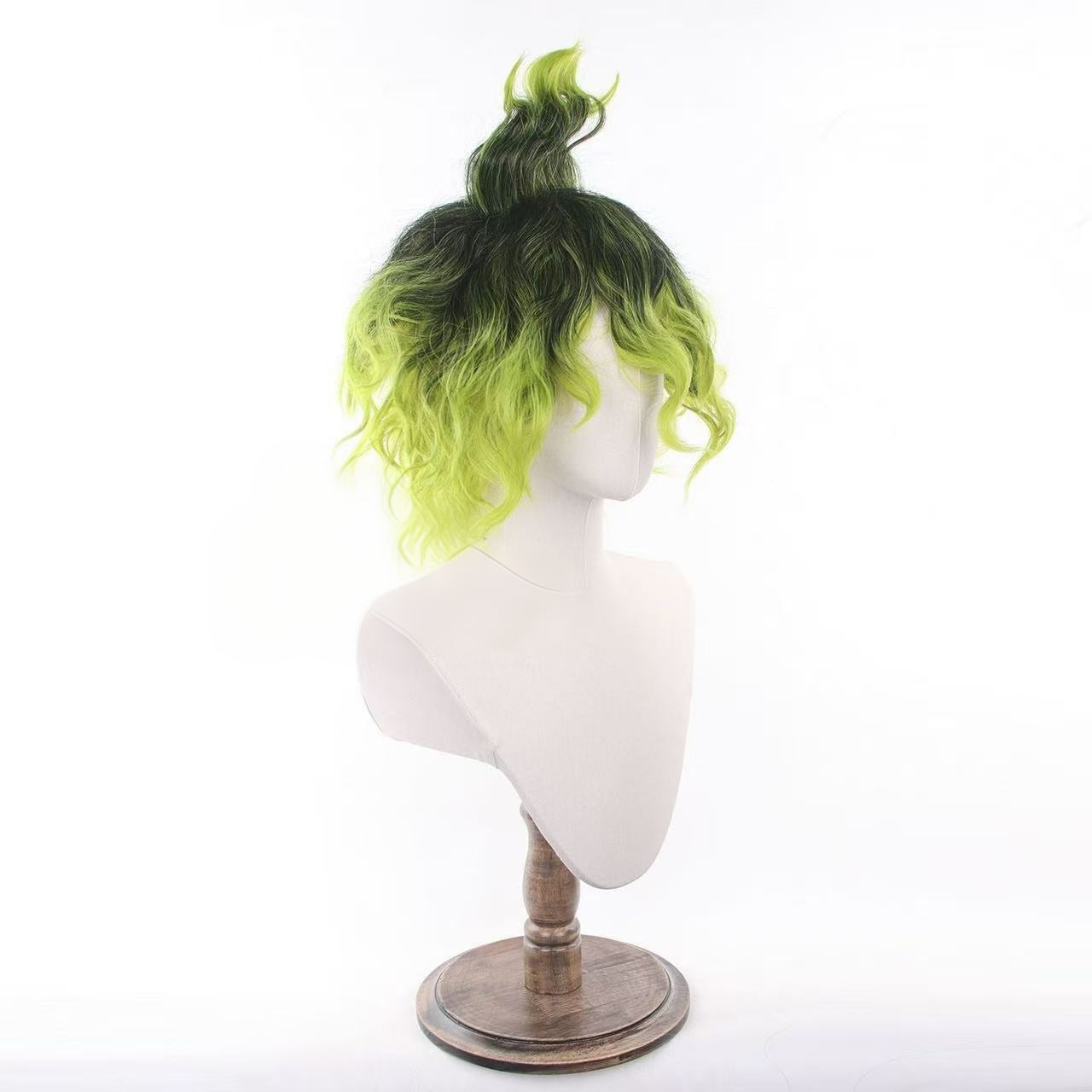 No Prostitute Taro Gradient Color Black Green Rose Net Cos Wig