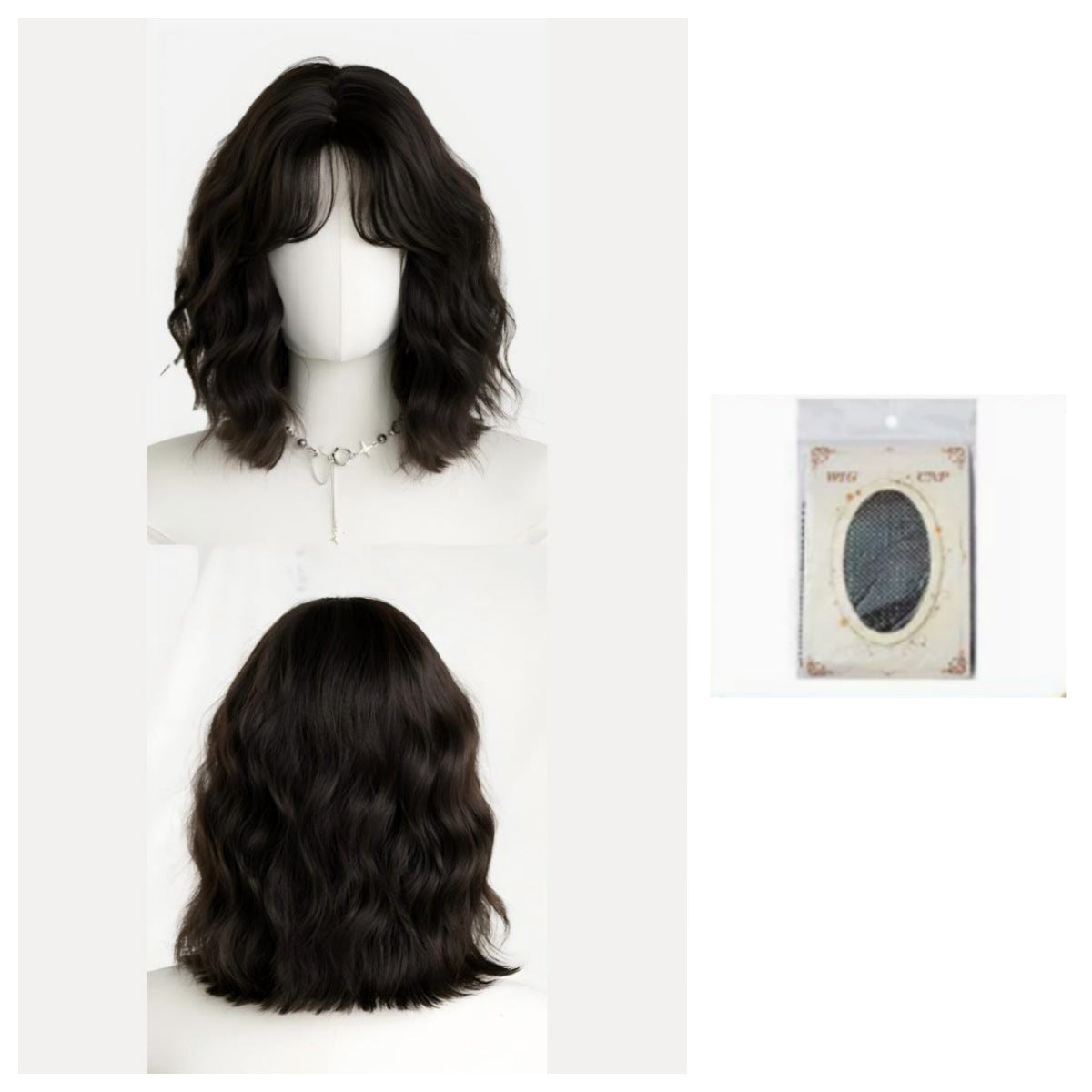 Caramel Warm Brown Natural Fluffy Korean Style Small Egg Roll Wig Short Curly Hair