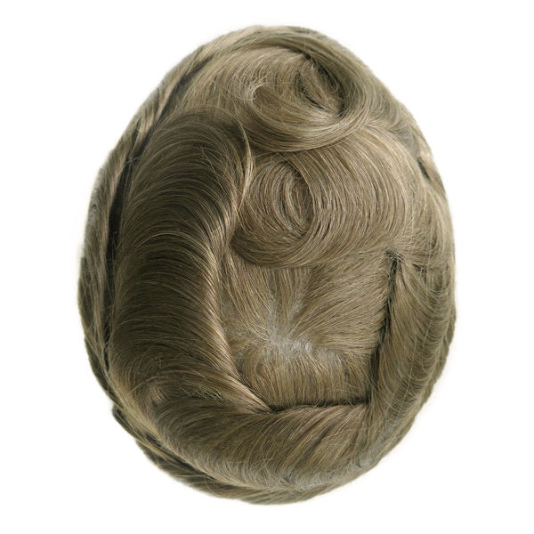 Men's Leather Hand Crochet V Needle Hairpiece Men's Wig