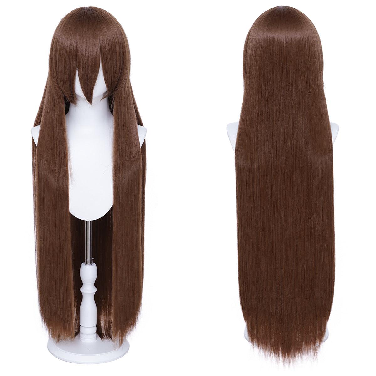 Long Straight Hair Hairpiece Blank Black White Cos Wig