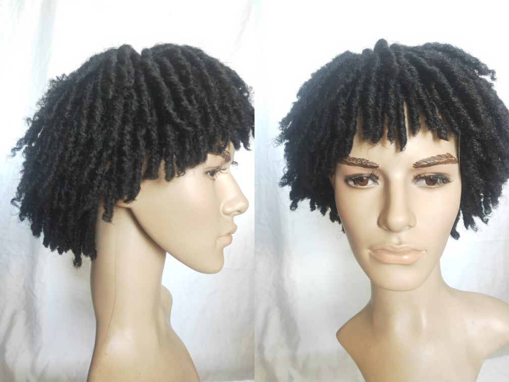 Men's Hot Dreadlocks Pullover Exaggerated Modeling Performance Foreigners Wig Short Straight Hair