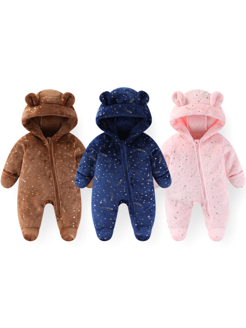 Born Rompers Thickened Fleece-lined Jumpsuit Romper Jumpsuit, Climbing Suit