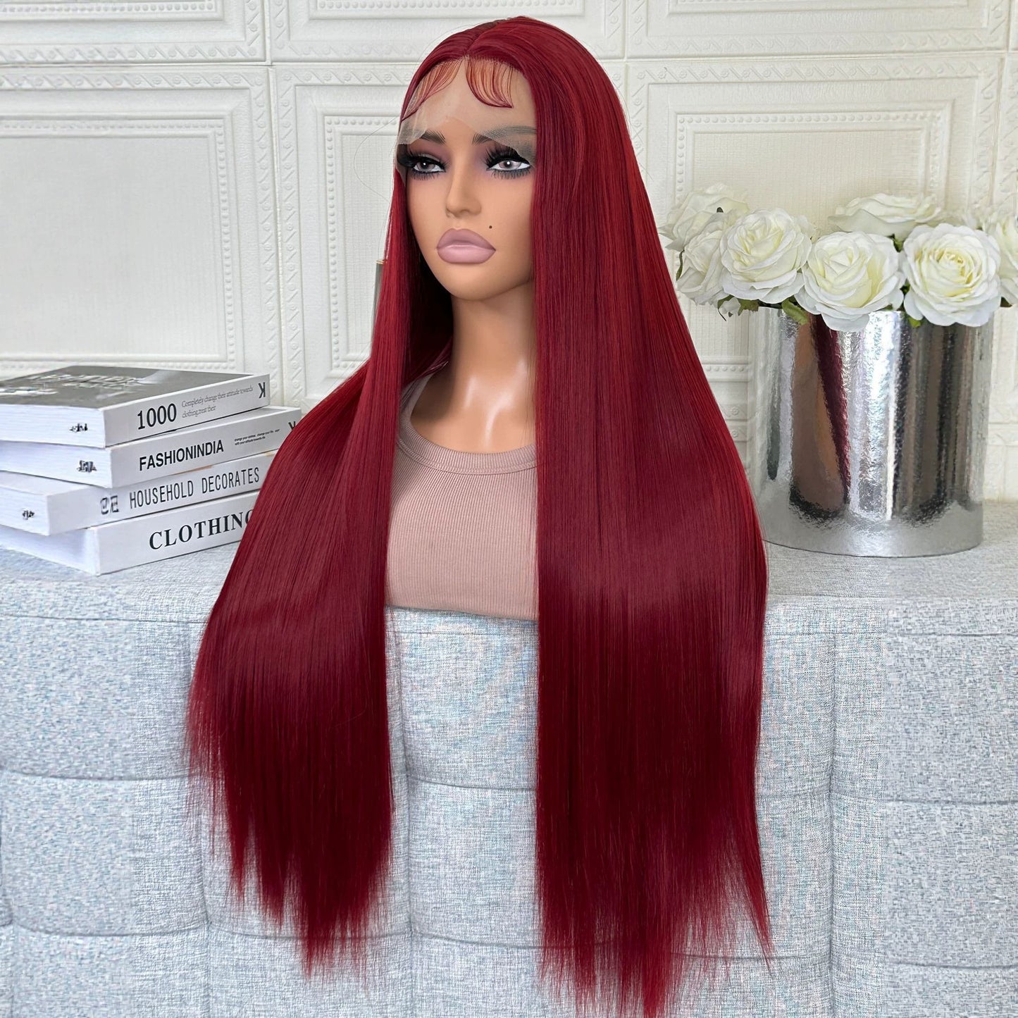 Hair Fashionable Natural Realistic Chemical Fiber Long Straight Wig