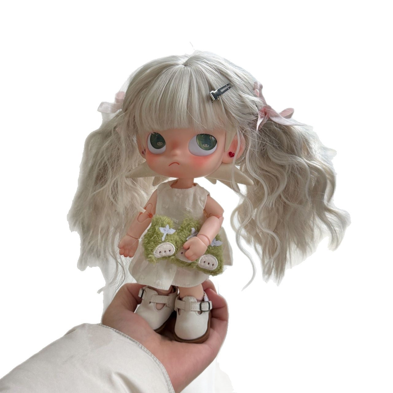 Zi Curly Hair Thickened Super Soft Silk Bangs Milky Other Wig