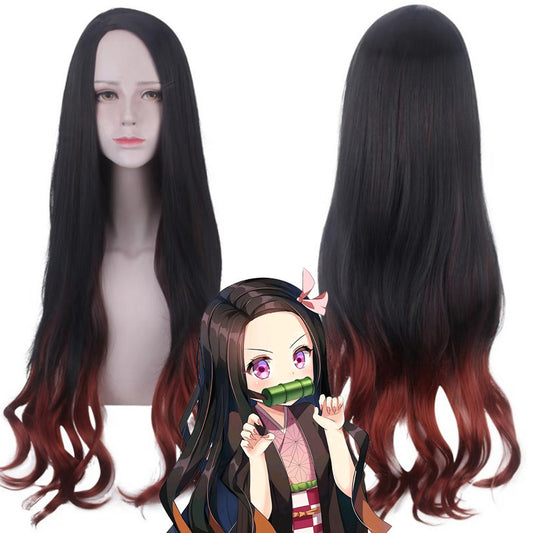 No Stove Door Black Brown Gradient Color Cos Wig