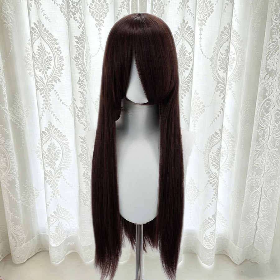 Universal Bangs Long Straight Fiber Rose Net Cos Wig