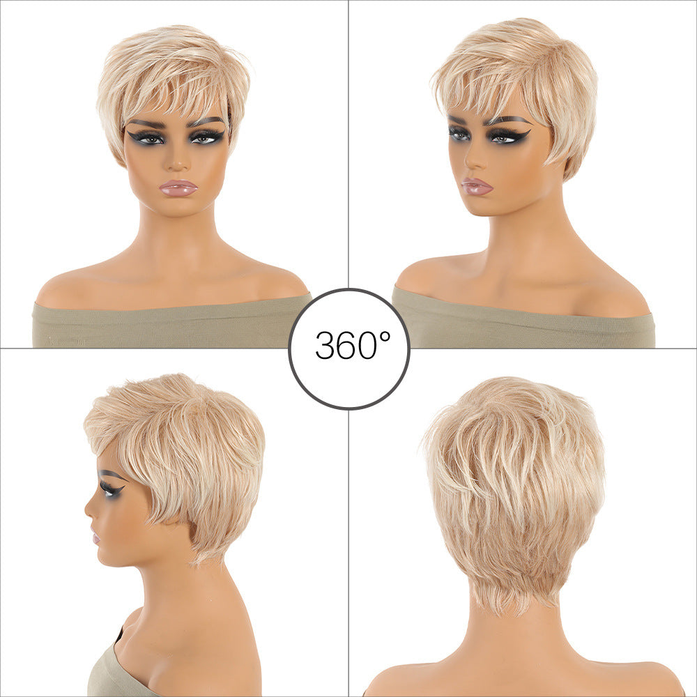 Women's Synthetic Fluffy Cut Natural Daily Color Wig Short Straight Hair